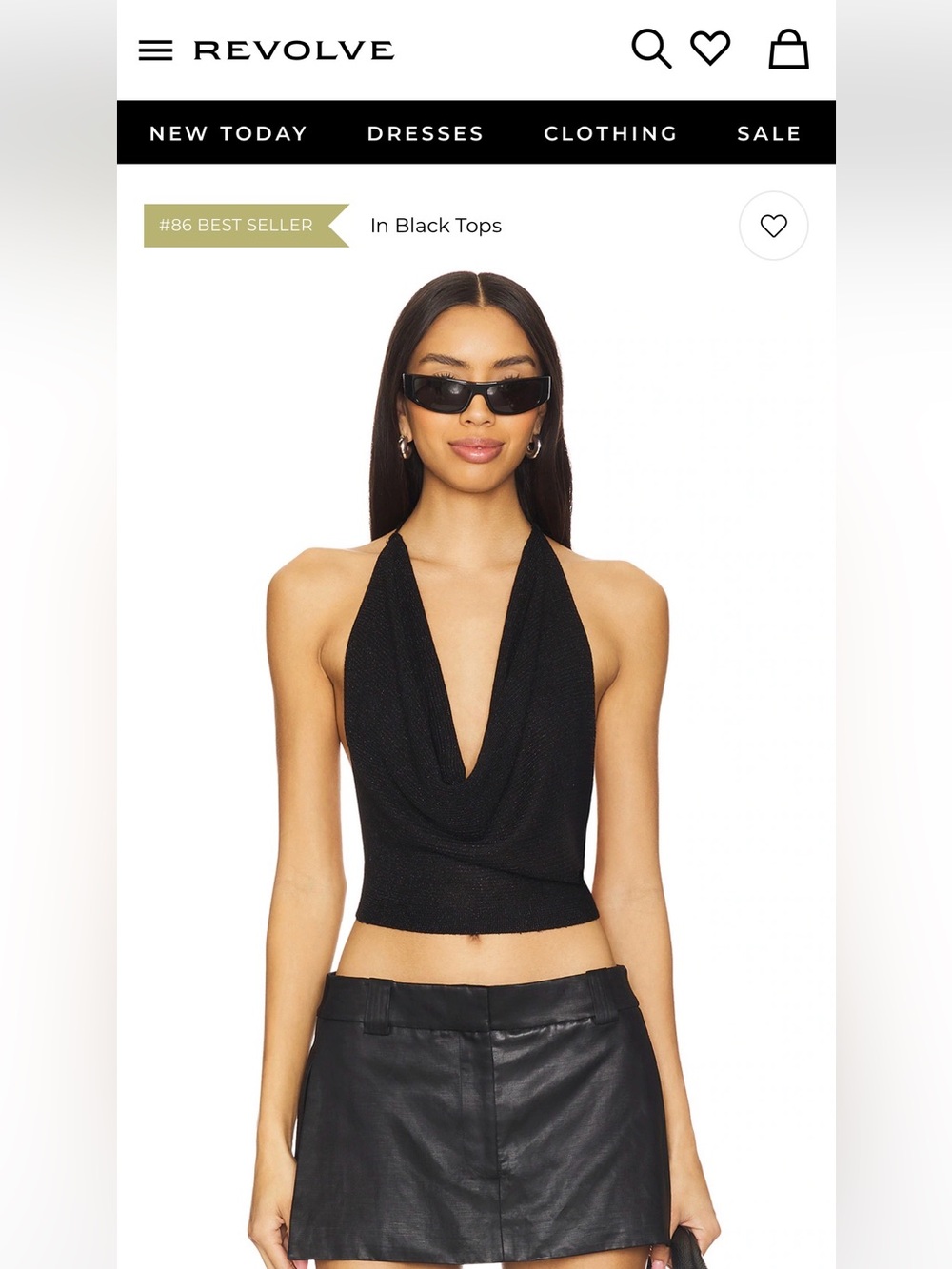 Revolve Superdown Rubie Cowl Neck in black metallic